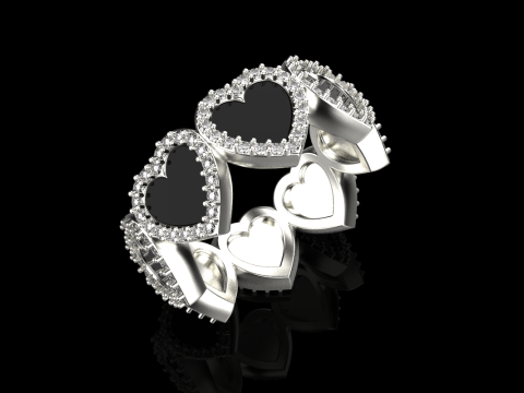 Enamel heart ring model 814 3D Print Model