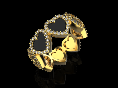 Enamel heart ring model 814 3D Print Model