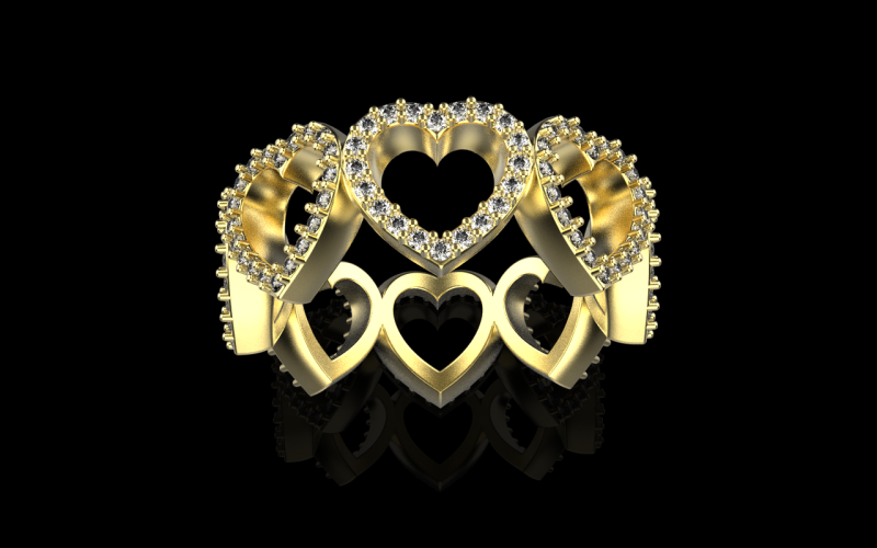Heart ring model 813 3D Print Model .c4d .max .obj .3ds .fbx .stl .blend