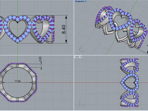 하트링 모델 813 3D 프린트 모델