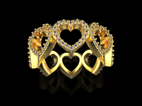 Heart ring model 813 3D Print Model