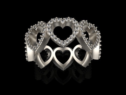 Heart ring model 813 3D Print Model