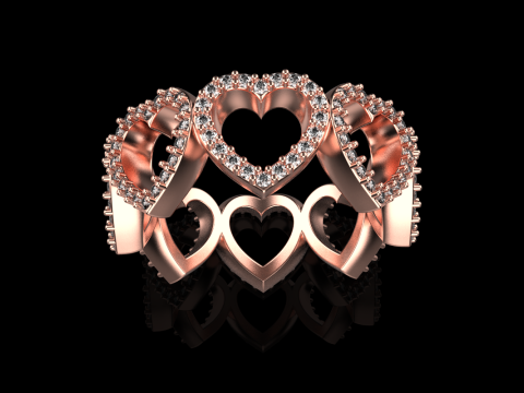 Heart ring model 813 3D Print Model
