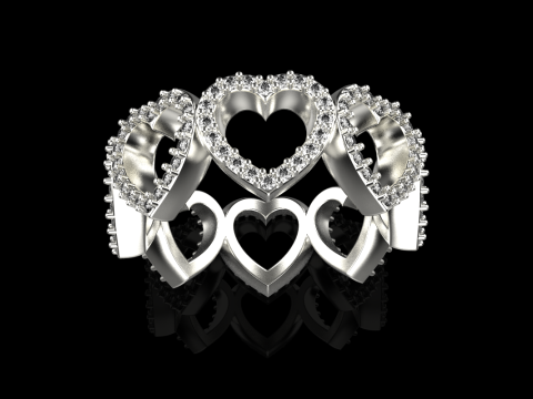 Heart ring model 813 3D Print Model