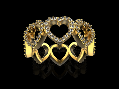 Heart ring model 813 3D Print Model