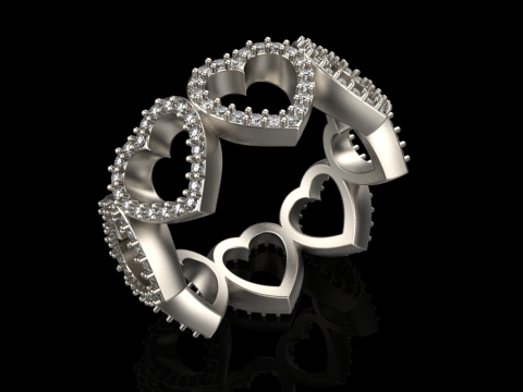 Heart ring model 813 3D Print Model