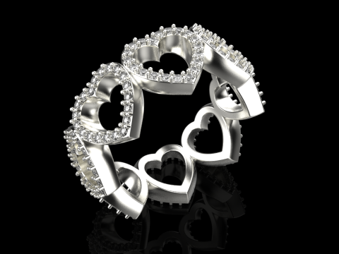 Heart ring model 813 3D Print Model