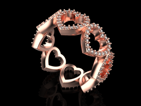 Heart ring model 813 3D Print Model
