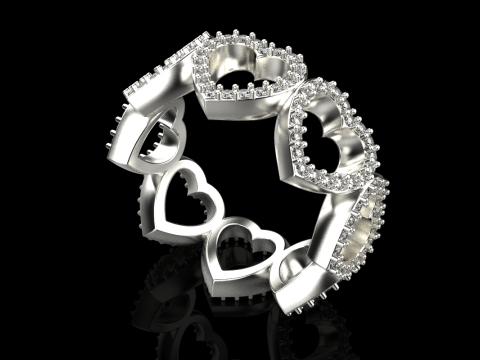 Heart ring model 813 3D Print Model