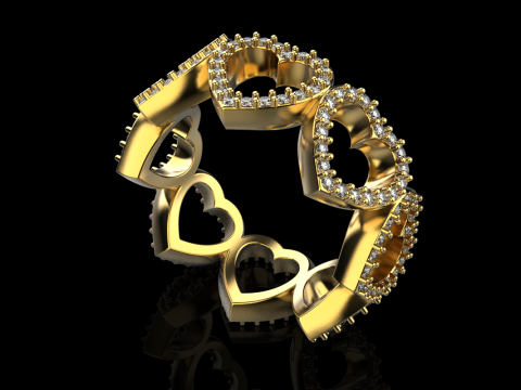 Heart ring model 813 3D Print Model
