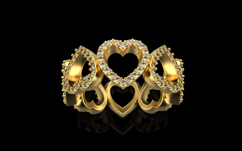 Heart ring model 812 3D Print Model .c4d .max .obj .3ds .fbx .stl .blend