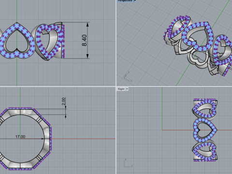 Heart ring model 812 3D Print Model