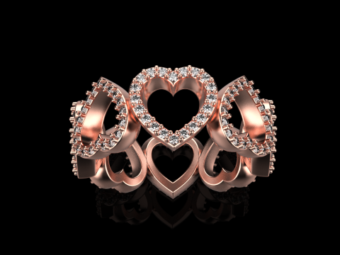 Heart ring model 812 3D Print Model