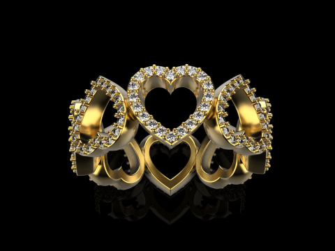 Heart ring model 812 3D Print Model