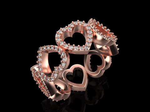 Heart ring model 812 3D Print Model
