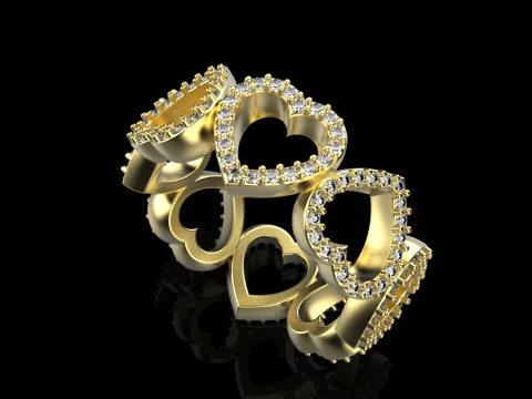 Heart ring model 812 3D Print Model