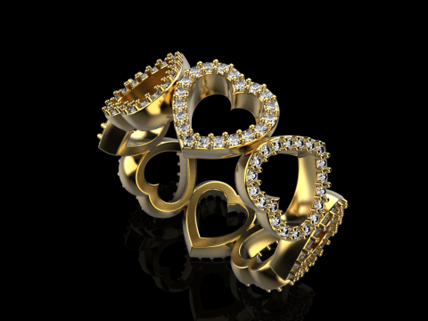 Heart ring model 812 3D Print Model