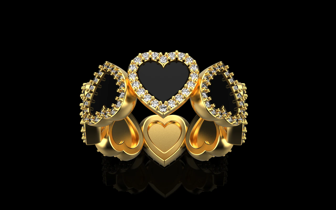 Heart ring model 811 3D Print Model .c4d .max .obj .3ds .fbx .stl .blend 