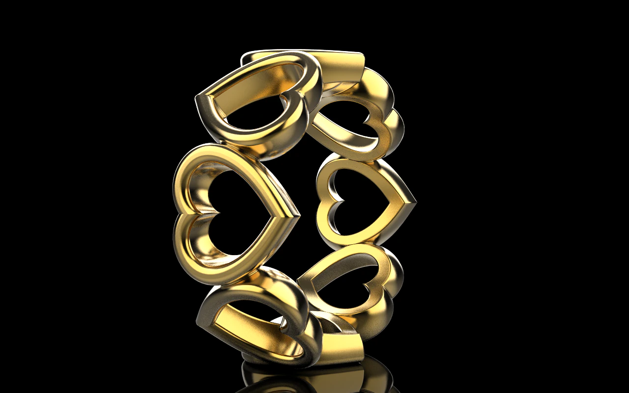 Heart ring model 810 3D Print Model .c4d .max .obj .3ds .fbx .stl .blend 