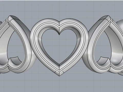 Heart ring model 810 3D Print Model
