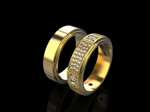 Wedding ring model 809 3D Print Model