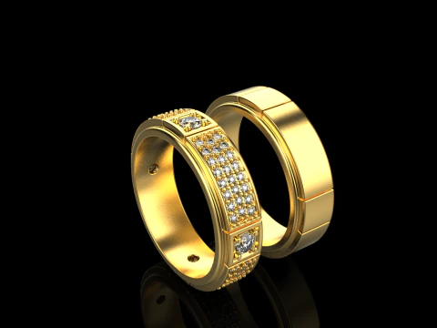 Wedding ring model 809 3D Print Model