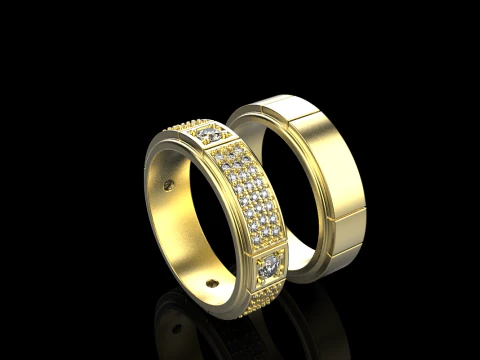 Wedding ring model 809 3D Print Model