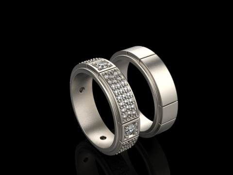 Wedding ring model 809 3D Print Model