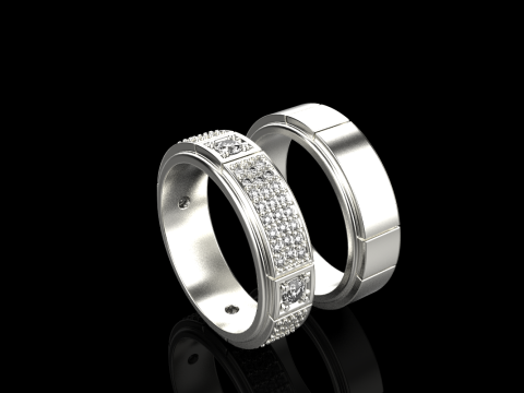 Wedding ring model 809 3D Print Model