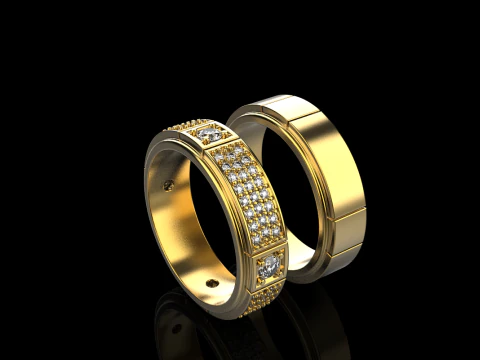 Wedding ring model 809 3D Print Model