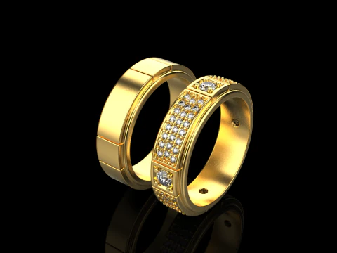 Wedding ring model 809 3D Print Model