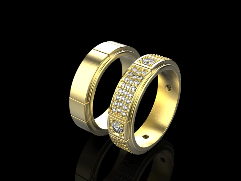 Wedding ring model 809 3D Print Model