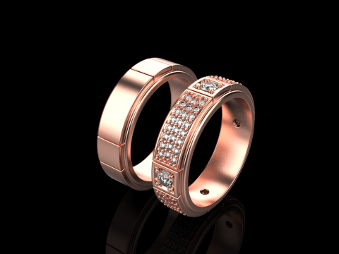 Wedding ring model 809 3D Print Model