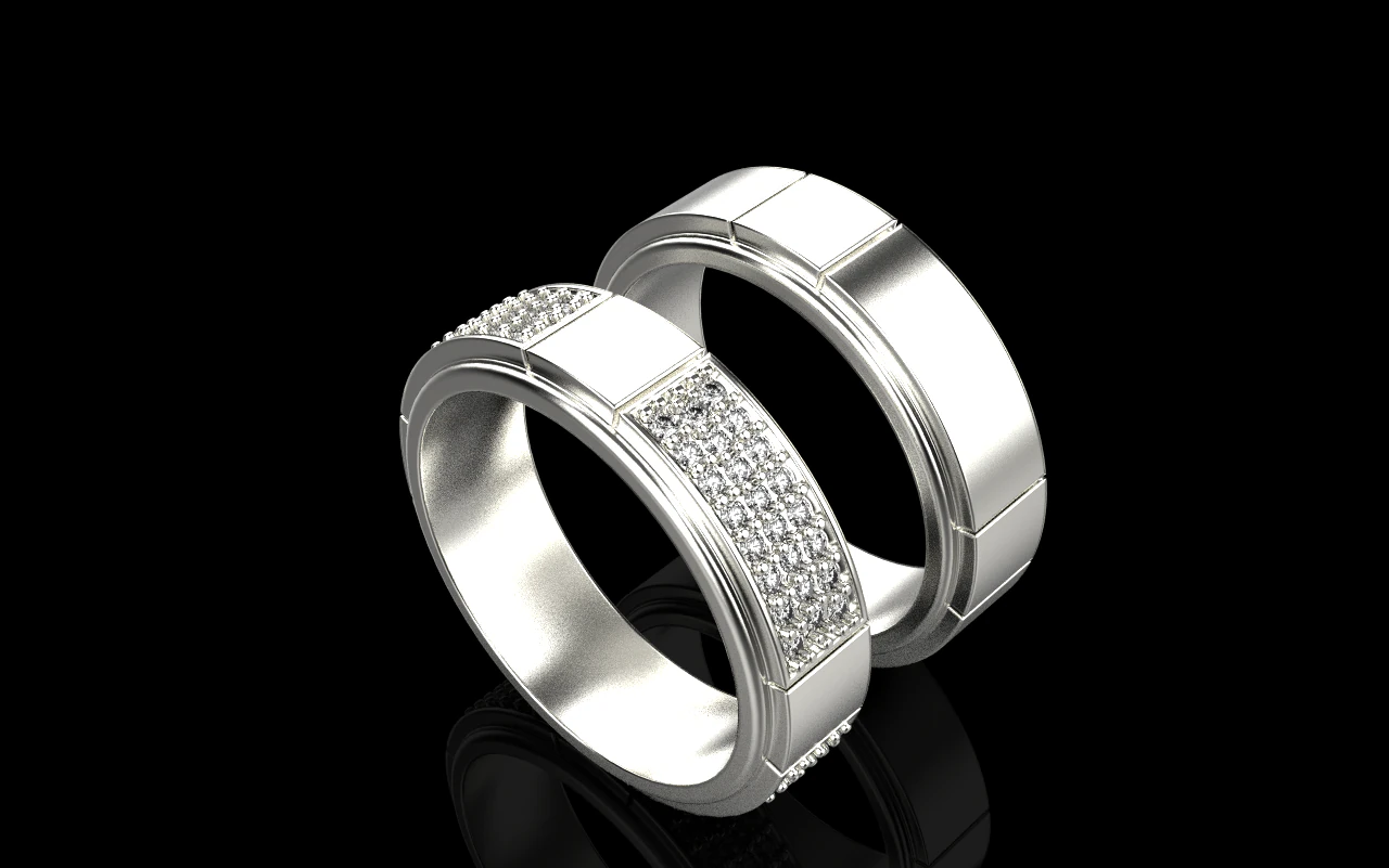 Wedding rings model 808 3D Print Model .c4d .max .obj .3ds .fbx .stl .blend 