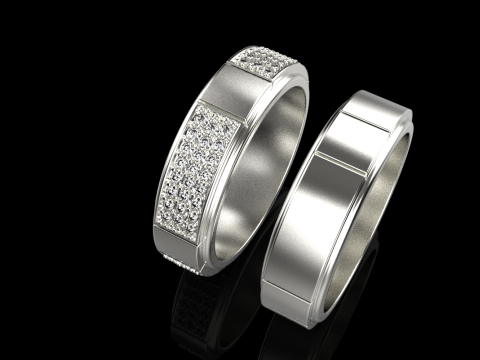 Wedding rings model 808 3D Print Model