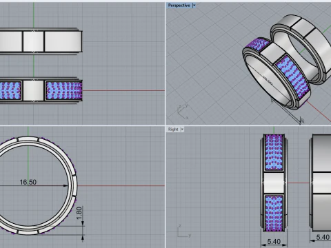 Wedding rings model 808 3D Print Model