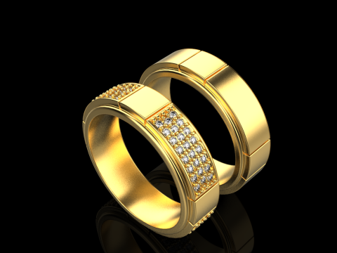 Wedding rings model 808 3D Print Model