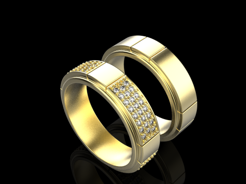 Wedding rings model 808 3D Print Model