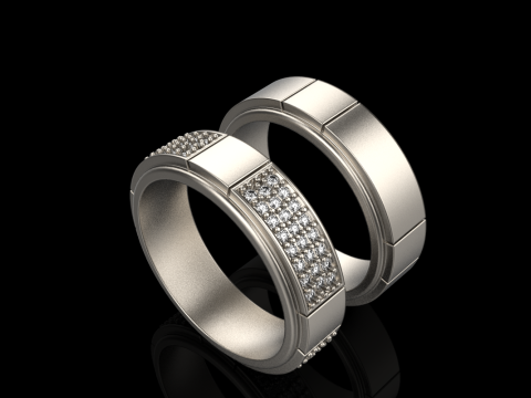 Wedding rings model 808 3D Print Model