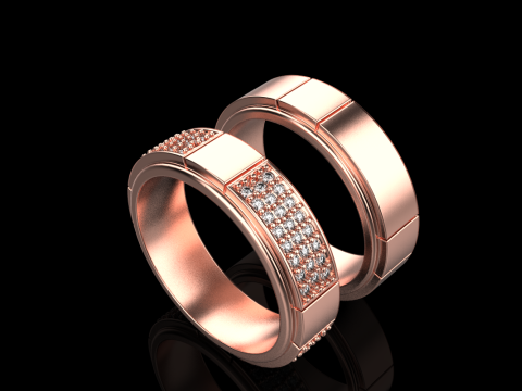 Wedding rings model 808 3D Print Model