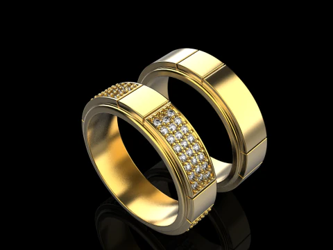 Wedding rings model 808 3D Print Model