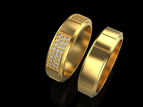 Wedding rings model 808 3D Print Model