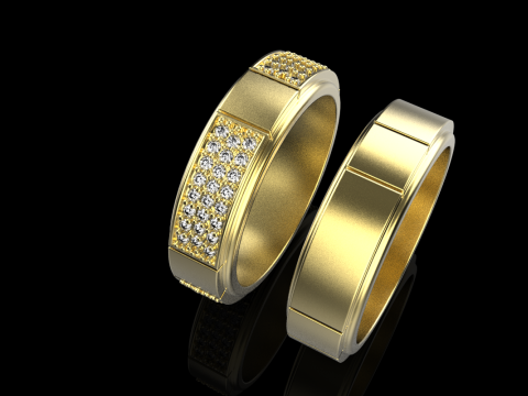 Wedding rings model 808 3D Print Model