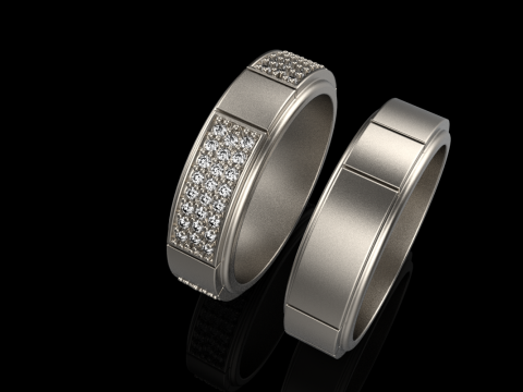Wedding rings model 808 3D Print Model