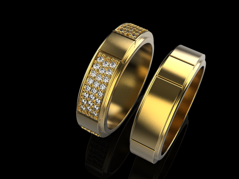 Wedding rings model 808 3D Print Model