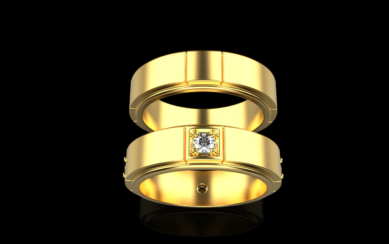 Wedding rings model 807 3D Print Model .c4d .max .obj .3ds .fbx .stl .blend