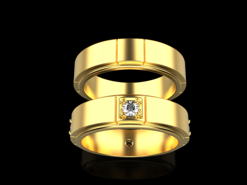 Wedding rings model 807 3D Print Model