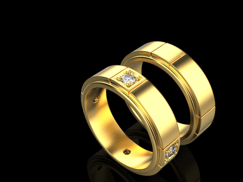 Wedding rings model 807 3D Print Model
