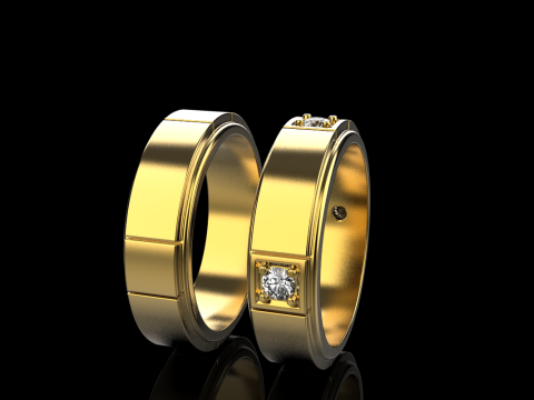 Wedding rings model 807 3D Print Model