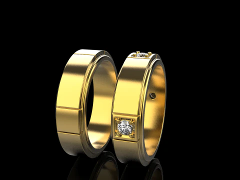 Wedding rings model 807 3D Print Model
